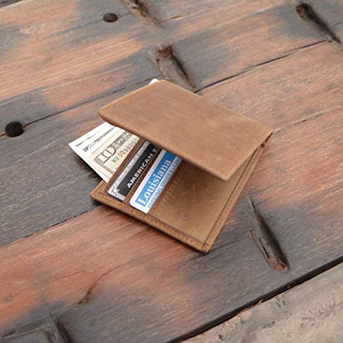 POLARE ORIGINAL Men's RFID Blocking Vintage Italian Genuine Leather Slim Bifold Wallet Handmade4