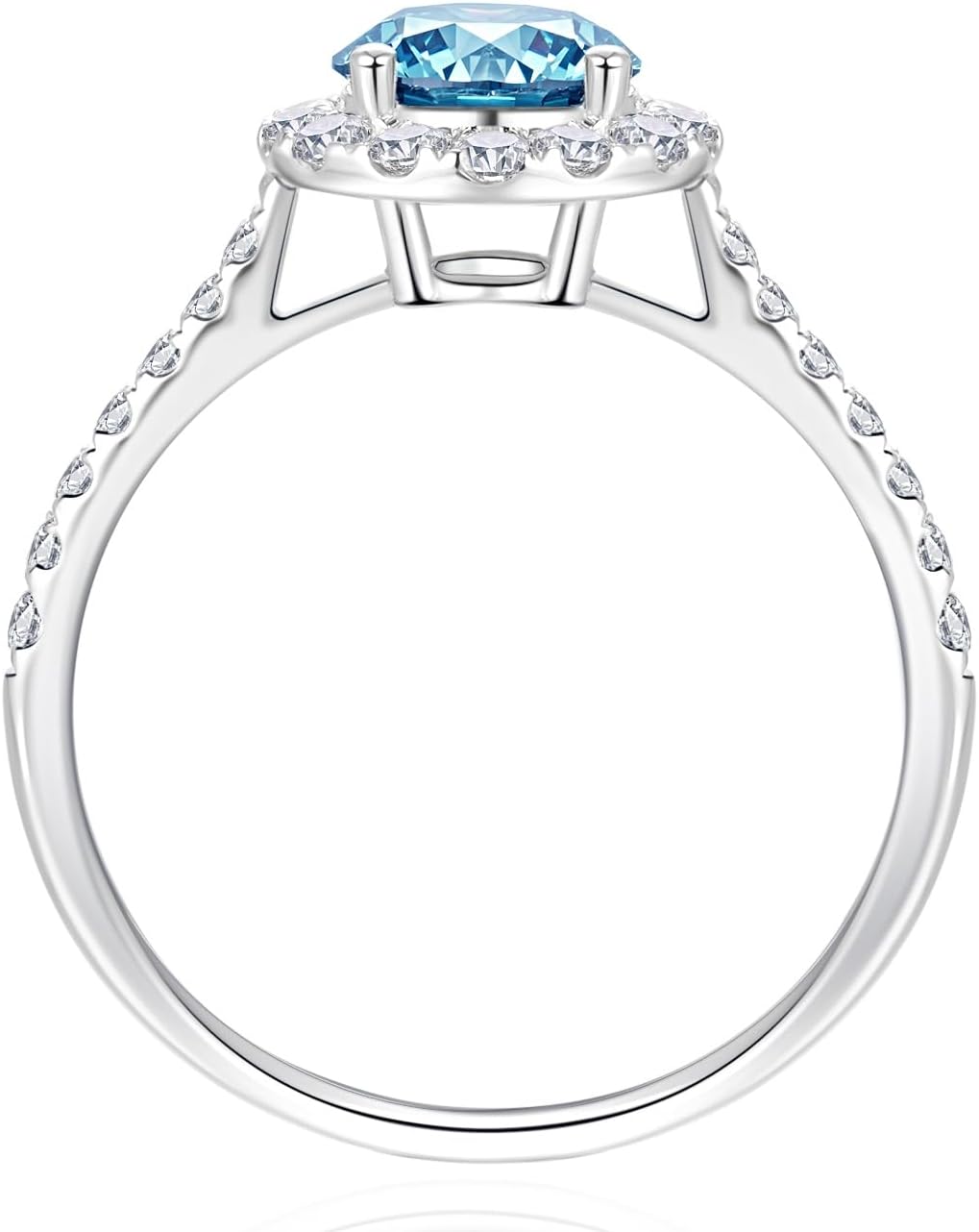 Halo 14k White Gold 0.5 to 2.5 Cttw IGI Certified LAB Grown Diamond Engagement Rings with Side Stones, Anniversary Wedding Promise Rings Jewelry Gifts for Women, Clarity VS1-VS2, D E F Color