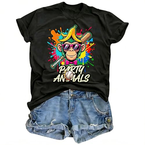 Baseball Shirts Women Game Day Sports Fan Tee Baseball Club Party Shirt