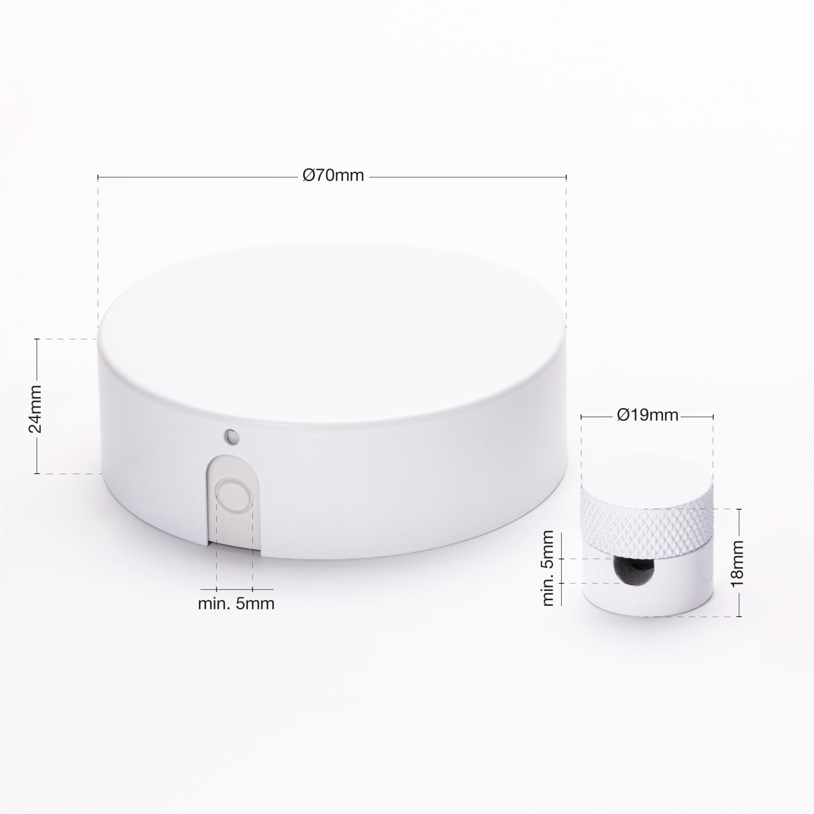 ORION LIGHTSTYLE Distributor Set including junction box incl. 3 pin ceiling pin canopy ceiling box rosette junction box cover white - Image 3