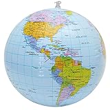 DIVERSIÓN DE TAMAÑO GIGANTE: tamaño inflado de las pelotas de playa inflables World Globe de 16 pulgadas.