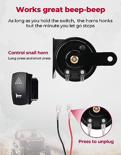 image for KEMIMOTO UTV Turn Signal Kit with Horn, Pre-Wired, Plug and Play UTV A