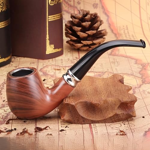 MZSX Pipa para Fumar, Set de Pipa para Fumar con Raspador de Pipa, Soporte, Limpiador de Pipa y Otros Accesorios para Pipa, Regalo para Abuelo, Padre, Marido, Fumador, accesorio para fumador (rojo)