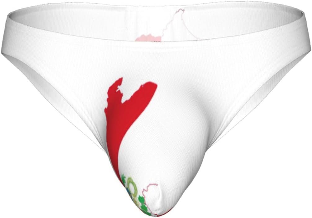 Peru Flag Map Print Briefs For Men Low Rise Mens Underwear With Pouch Cozy Stretch Mens Bikini Briefs S To 4xl