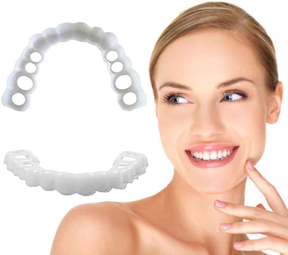 TBBA 4PCS/Set Upper Lower Teeth Magic Teeth Temporary Cosmetic Teeth, for Comfort Fit, Snap On, Flex Fits Prevently Quick Dentures