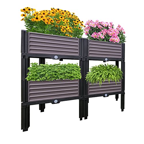 Retouhqp 4 Packs Raised Garden Bed With Legs Planters For Outdoor Plants, Planter Raised Beds Kits Planter Box For Garden Patio Balcony For Flowers Vegetables Tomato Herbs #TOP18
