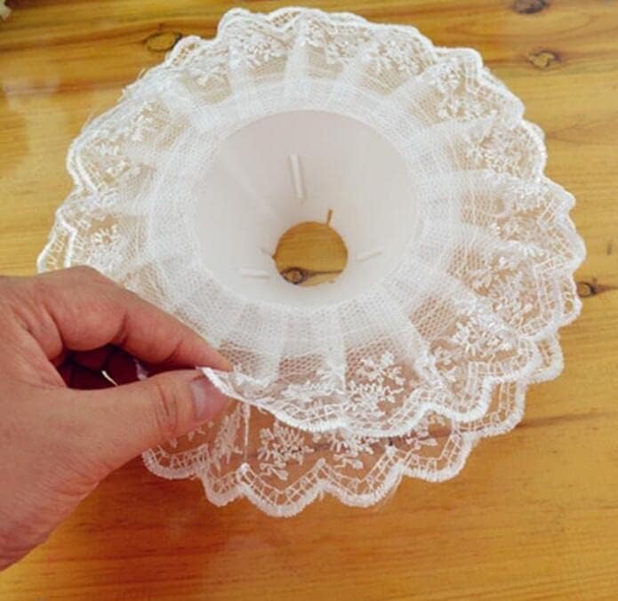 Miniatura 4 de Soporte para ramo de novia, 6 juegos de mango floral de espuma de boda con collar de ramo de encaje para flores de boda, flores artificiales,