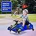 12V Kids Ride on Drift Car for Kids, 7ah 45W Motor Electric Drifting Go-Kart Up to 5 mph Variable Speed, Built-in Music,Colorful Tail LED Light,USB,Low-Power Alarm,Max Load 110lbs, Blue