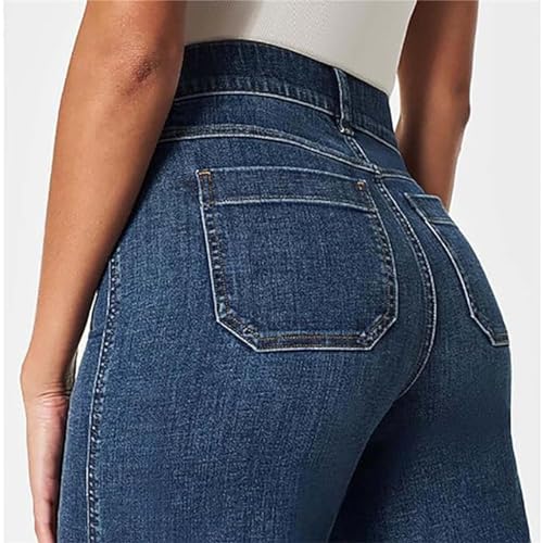 Curvachic Jeans, Oprah's Favorite Jeans Pants,CurvaChic Tummy High Waisted Control Cropped Wide-Leg Jeans3