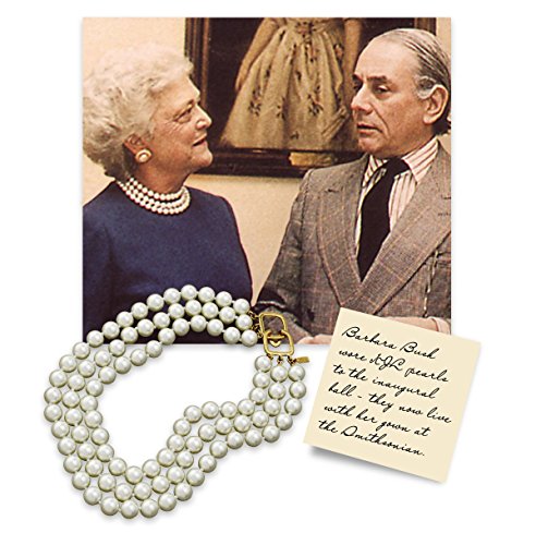 Kenneth Jay Lane -3 Row 12MM Pearl (AKA) Barbara Bush Necklace3