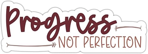 ZURRAM Progress Not Perfection - Adhesivo motivacional con frases positivas, vinilo impermeable, citas inspiradoras, calcomanías alentadoras para