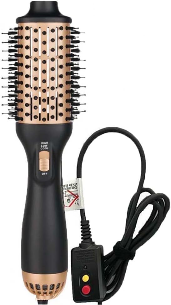 Hair Dryer Brush Blow Dryer in One Step, Upgraded 4 in 1 Hair Dryer and Styler Volumizer with Negative Ion Anti-frizz Ceramic Titanium Barrel Hot Air Brush Hair Straightener (Golden, Medium)