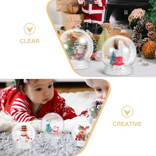 Bolas de nieve transparentes con tapa de rosca hermética reutilizables 4