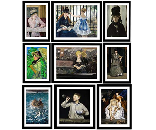 Image of Tallenge - Set of 10 ?douard Manet Paintings - Small Poster Paper - Framed (12 x 17 inches)