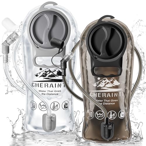 CHERAINTI Hydration Bladder 2 Pack, 2L Water Bladder for Hiking Backpack, BPA Free Water Reservoir Bag Pouch for Adult Kids, Military Leak Proof Hydration Pack Replacement for Running Cycling Climbing