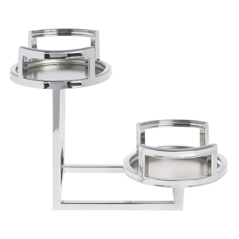 Chrome 2-Tier Carafe Holder - 7 5/64" L x 14 57/64" W x 10 31/64" H by HUBERT – Metal, Gray