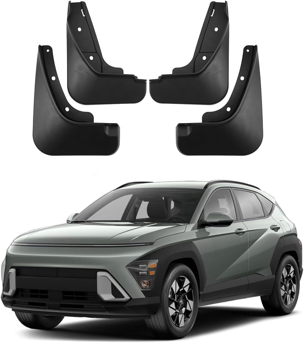 PLAKDFUU Car Mud Flaps for Hyundai Kona 2024+, Styling Body Accessories Splash Guards Fender (Set of 4)