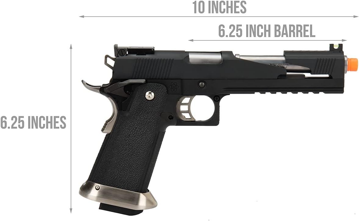 1911 Hi-Capa T-Rex Competition Gas Blowback Airsoft Pistol w/Top Ports (Color: Black & Silver) - WE-Tech