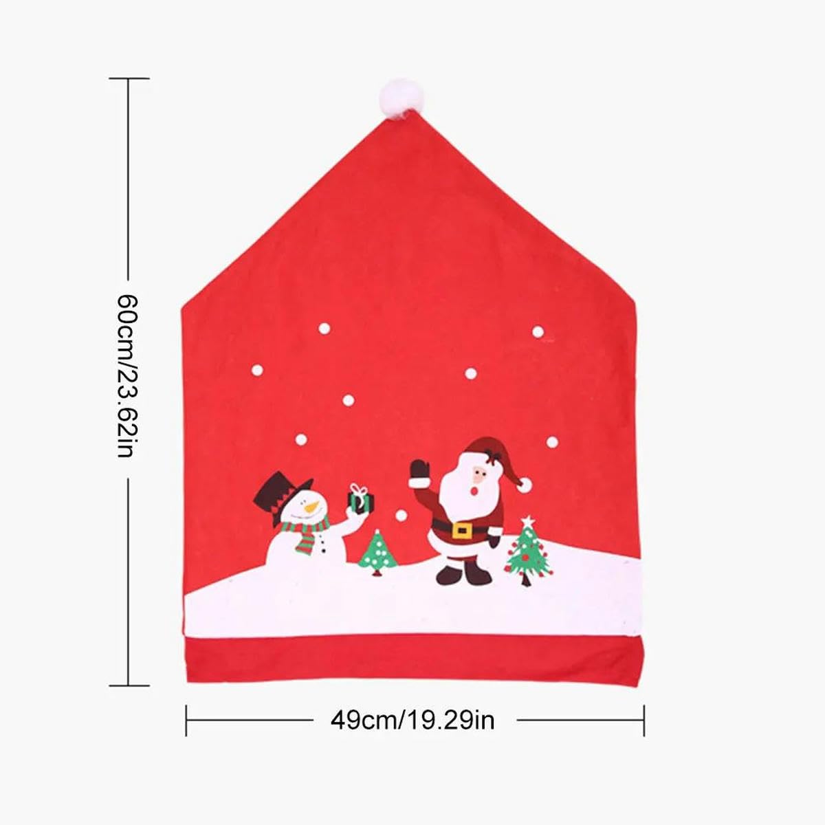 Funda para Silla navideña Funda para Silla no Tejida roja Decoración de Mesa navideña Funda para Silla de Comedor Suministros para Fiesta de Navidad-8PCS