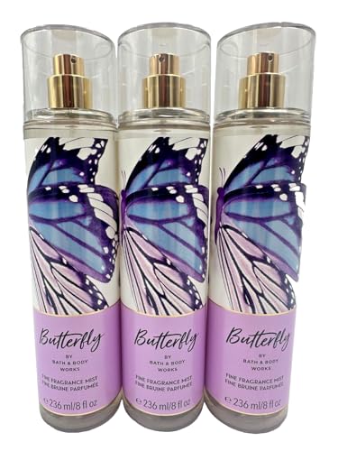 3 Butterfly Bath & Body Fine Fragrance Spray Mist Splash Fragrance