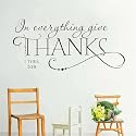 Gadgets Wrap Family Bless Everything Give Thanks Bible Quote wall Decals Classic Christian wall Stickers Wall Decal Mural Vinyl Sticker (26cm x 57cm)