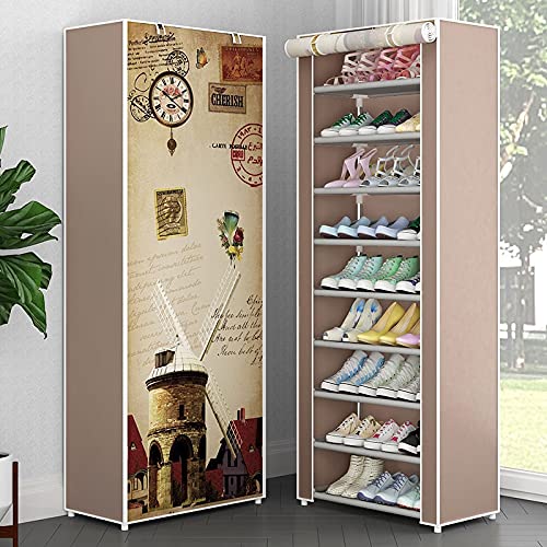 Étagère à chaussures colonne meuble de rangement gain de place compact