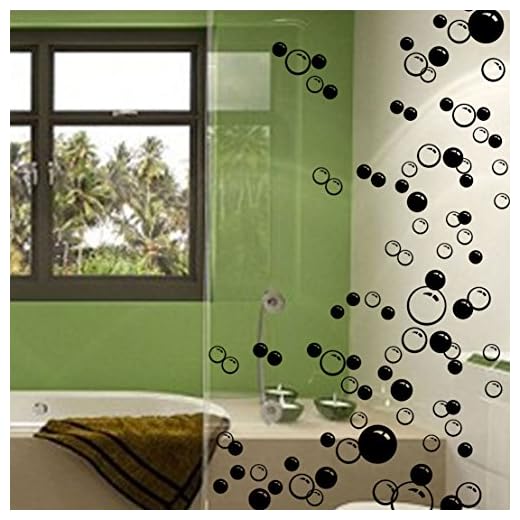 Etiquetas Adhesivas Impermeables, 88 Unidades Con Diseño De Burbujas Flotando Para Azulejos Del Baño, Ventana O Pared