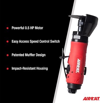 AIRCAT Pneumatic Tools 6520: .5 HP 3-Inch Composite Reversible Cut-off Tool 18,000 RPM Free Speed