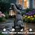 LXOUMEI Solar Dog Outdoor Statue with Lantern – Garden Dog Figurines for Patio Lawn Yard Ornament Porch Balcony Decorations, Birthday Gifts for Mom & Dog Lovers, Dog Memorial Gifts