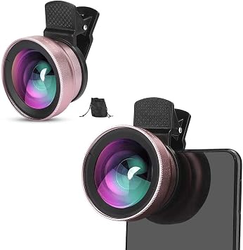 2 in 1 Phone Lens Professional, 0.45X Super Wide Angle and Macro Lens Clip-On Cell Phone Lenses Compatible with Android Mobile Phones/Tablets/Camera