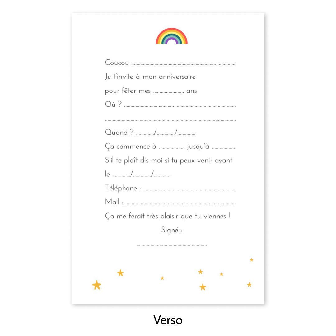 Cartes D'Invitation Anniversaire Licorne - Lot De 16 Avec Enveloppes Roses - Made In France - 10x15 Cm