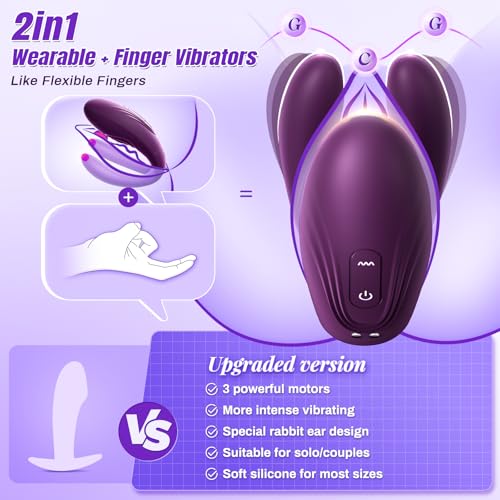 Image of Wearable Vibrator Adult Sex Toys - BIG SHOCKED Couples Vibrators Sex Toy for Women Female Sex Toy Dildo Clitoral G Spot Vibrator with Powerful 10 Tapping & 10 Vibrating Double-Ended Dildos Sex Machine