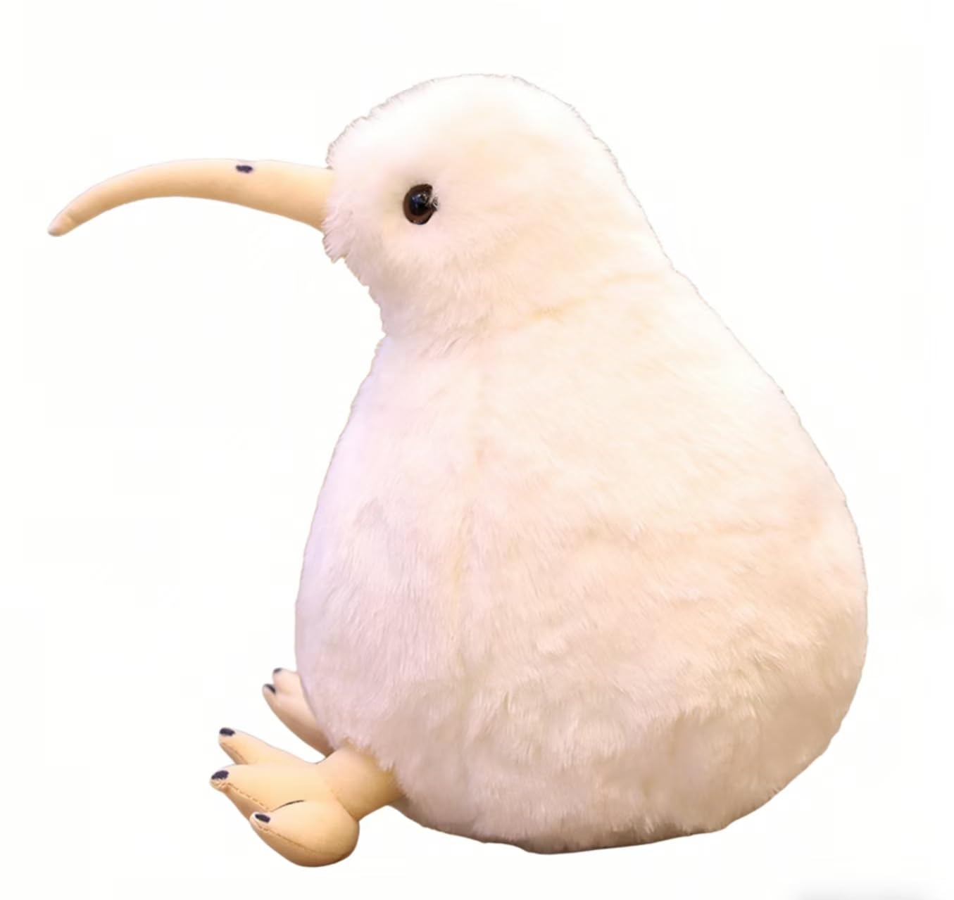 ZBELLO Kiwi Bird Plush Toy Soft Stuffed Animal，Cute Kiwi Bird Plush Stuffed Animal，Kawaii Plushie for Kids Adults Home Decor (WHITE,30cm)
