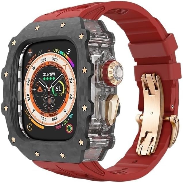 Bracelet montre caoutchouc et carbone SCHIK pour passer du bureau au sport en Apple Watch
