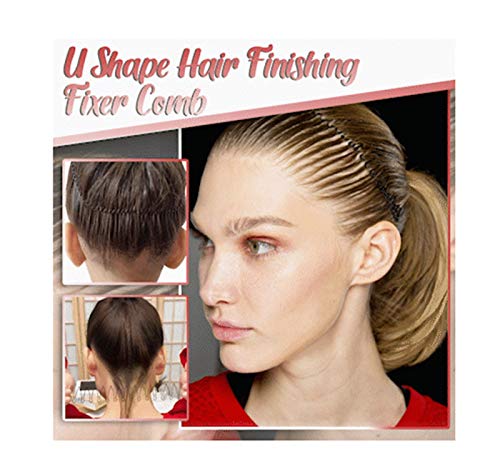 U Shape Hair Finishing Fixer Comb, Women and Girls Hairstyle Hair Accessories (2pcs-StyleA)