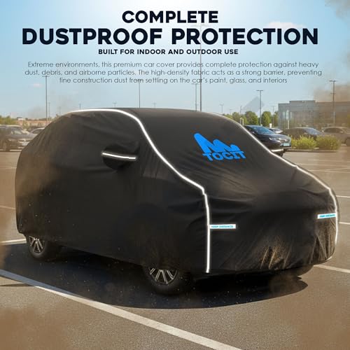 Image of Thar EV Waterproof Long Life Car Cover with Safety Glow Reflective Strap, Premium Velvet Velour Fabric, Soft & Stretchable, Machine Washable, Tri-Stitch Custom Fit with Mirror Pocket