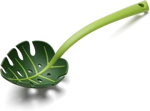 OTOTO Jungle Spoon - Cuchara con forma de Monstera, utensilios de cocina antiadherentes, cuchara de cocina certificada sin bisfenol A, de nailon,