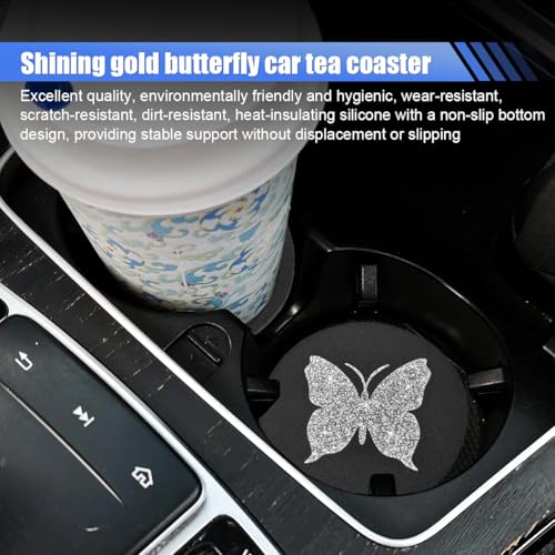 2PCS Portavasos Mariposa para Auto Antideslizante miniatura 3