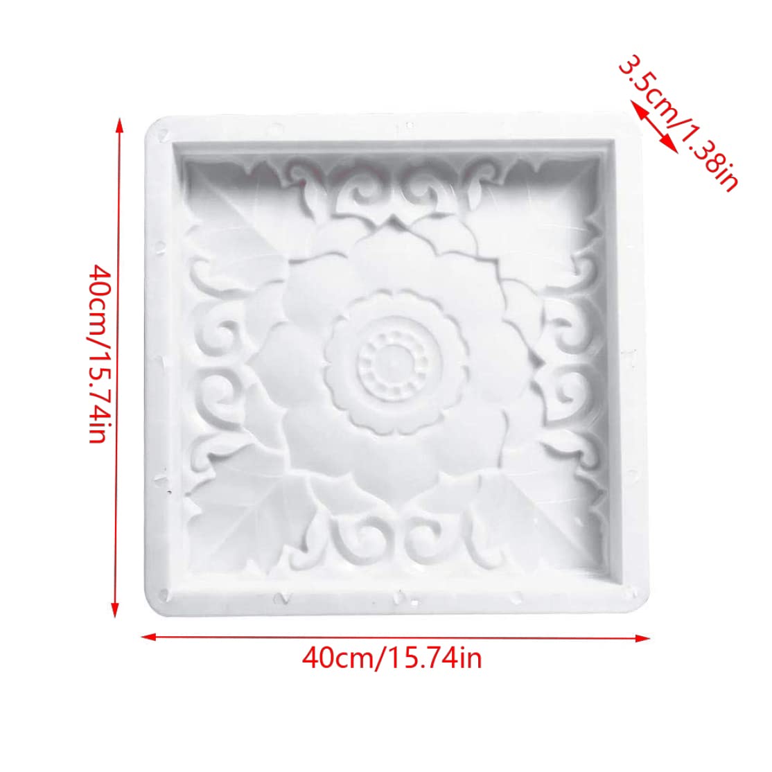 Stampo a pavimentazione quadrata, stampo in cemento da giardino da giardino 40x40 cm, stampi per pavimentazione in pietra a trampolino di mattoni, produttore del percorso del tono per pavimentazione