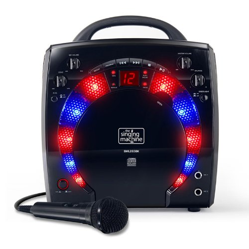 Singing Machine SML283BK - Reproductor de CDG portátil de Karaoke Plug-n-Play con CD extra extra negro