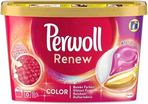 Perwoll Renew Color - Tapones de detergente para ropa todo en 1 (19 unidades) 0.73 onzas