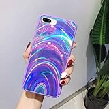 Uposao Kompatibel mit iPhone 7 Plus/iPhone 8 Plus Hülle Glitzer Glänzend Aurora Bunt Regenbogen Bling Silikon Handyhülle Ultra Dünn Weich TPU Silikon Schutzhülle Kratzfest Stoßfest Handytasche,Lila