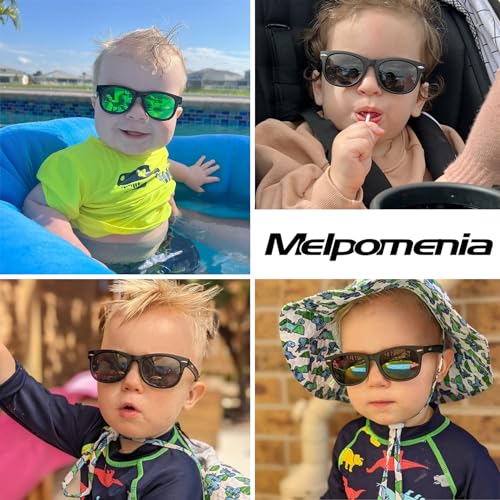 Flexible Bendable Polarized Baby Sunglasses with Strap for Newborn Infant Boys Girls Age 0-24 Months2