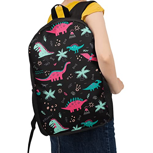 Harooni Cute Dinosaur Backpack For Kids Colorful Dinosaur School Book Bag For Girls Boys Toddler Waterproof Student Animal Black Backpack (Pink Dinosaur) #TOP5