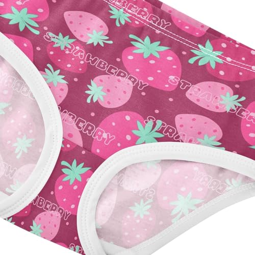 Little Girl Underwear Toddler Panties Kids Undies Strawberry Fruit Soft Cotton Briefs 2T-8Y4