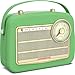 Produktbild Nordmende Transita 130 - portables DAB+/UKW-Retroradio mit UKW Frequenzregler (Bluetooth-Audiostreaming, USB, Dot-Matrix LC-Display, Akku für bis zu 24 Stunden, Tragegriff, Kunstleder-Gehäuse) grün