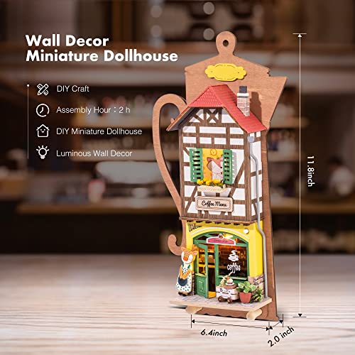 Rowood 3D Puzzles For Adults, Diy Wall Decor Model Building Kit, Collectible Desk Toy With Led, Birthday For Teens Kids- Lazy Coffee House #TOP5