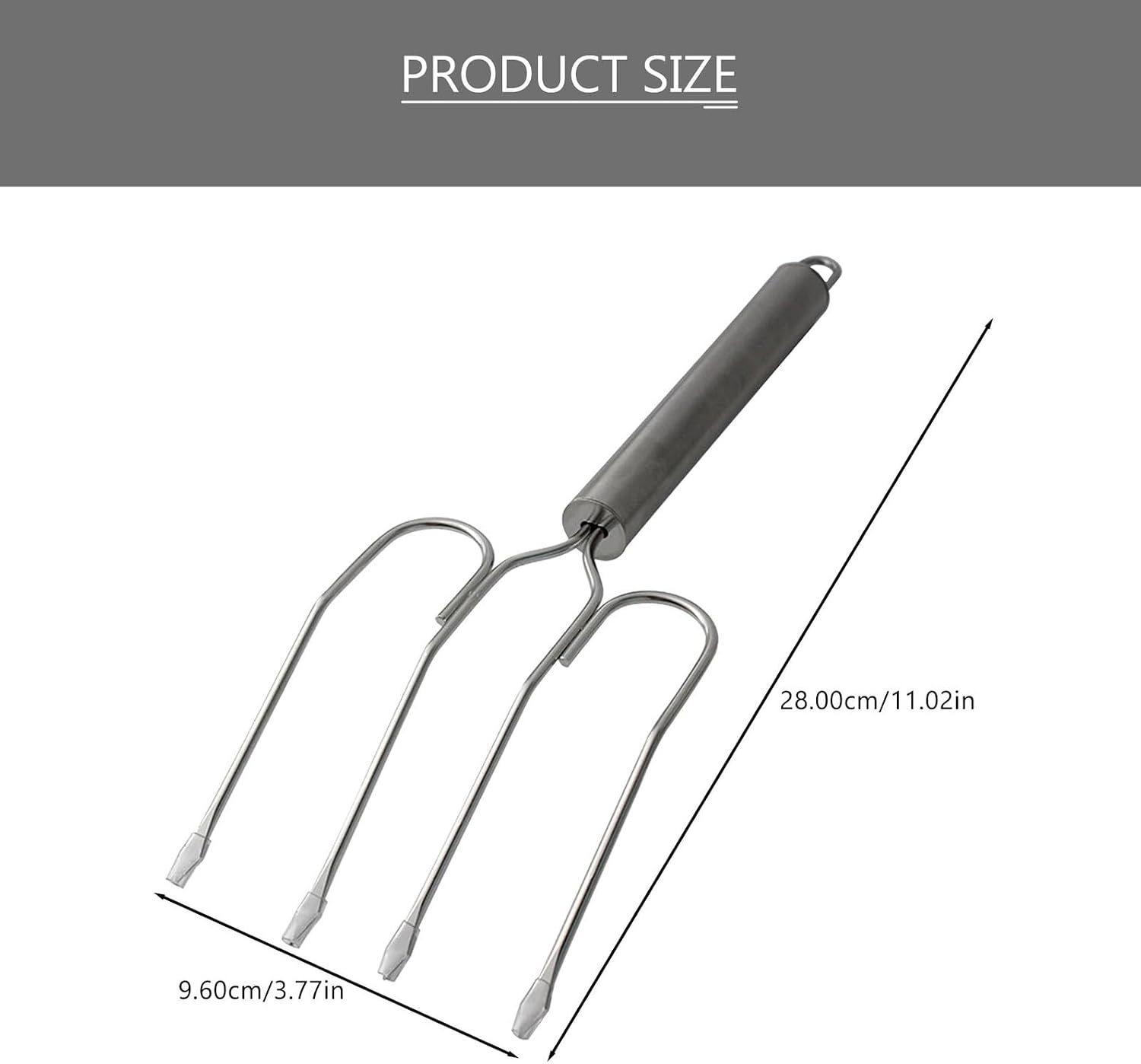 Stainless Steel Turkey Lifting Fork Bbq Meat Roaster Tool Household Poultry Carving Fork for Thanksgiving and Grilling