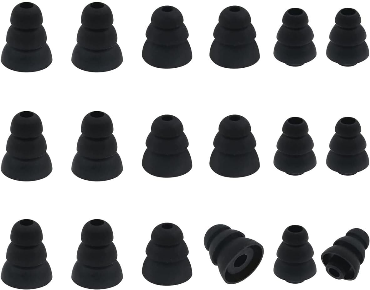 Triple Flange Ear Tips Replacement Eartips Earbuds Gel Cushion for in-Ear Headphones, Fit Most Sony Senso TOZO JBL Earbuds with 3.8mm Connect Hole, Noise Isolation, S/M/L Size 9 Pairs, Black Triple Flange Ear Tips Replacement Eartips Earbuds Gel Cushion for in-Ear Headphones, Fit Most Sony Senso TOZO JBL Earbuds with 3.8mm Connect Hole, Noise Isolation, S/M/L Size 9 Pairs, Black
