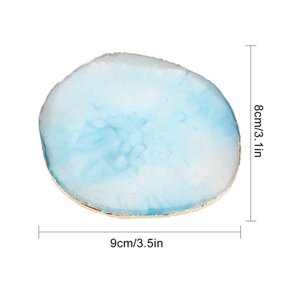 Palette en résine pour mélange de vernis à ongles, bordure dorée